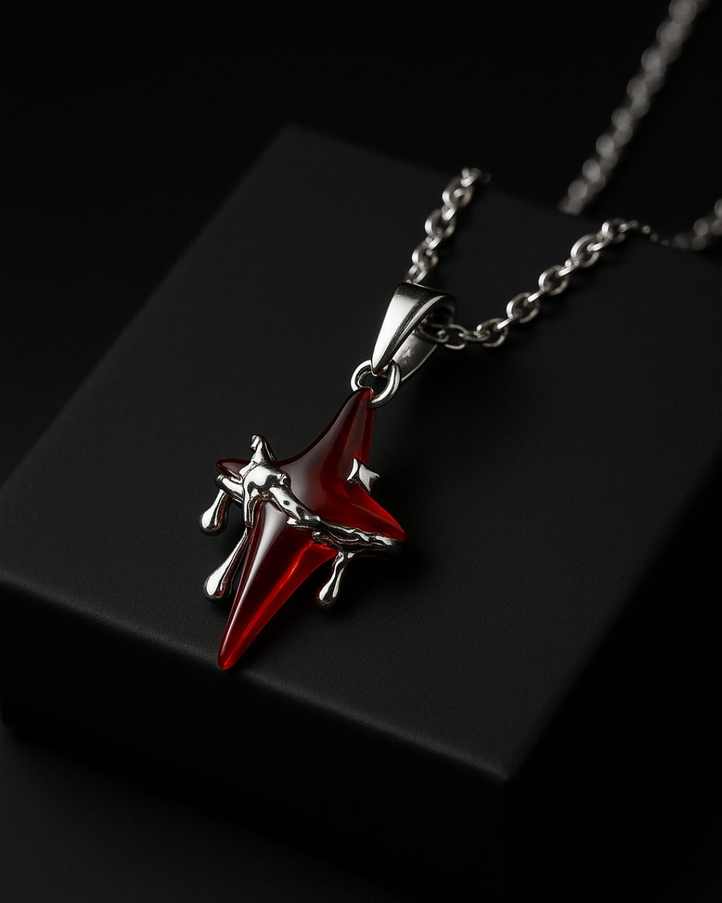 Crimson Nova Pendant with Chain