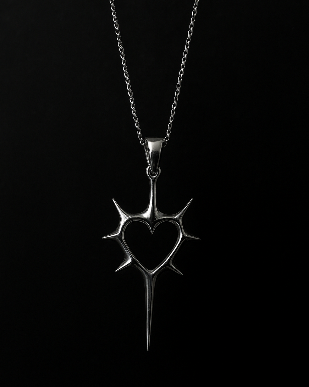 Thorn Heart Pendant with Chain