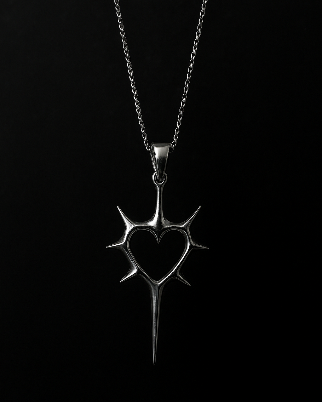 Thorn Heart Pendant with Chain