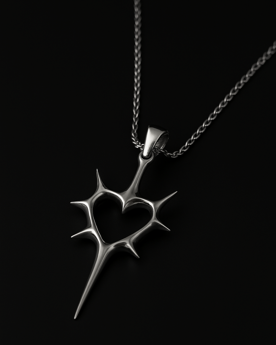 Thorn Heart Pendant with Chain