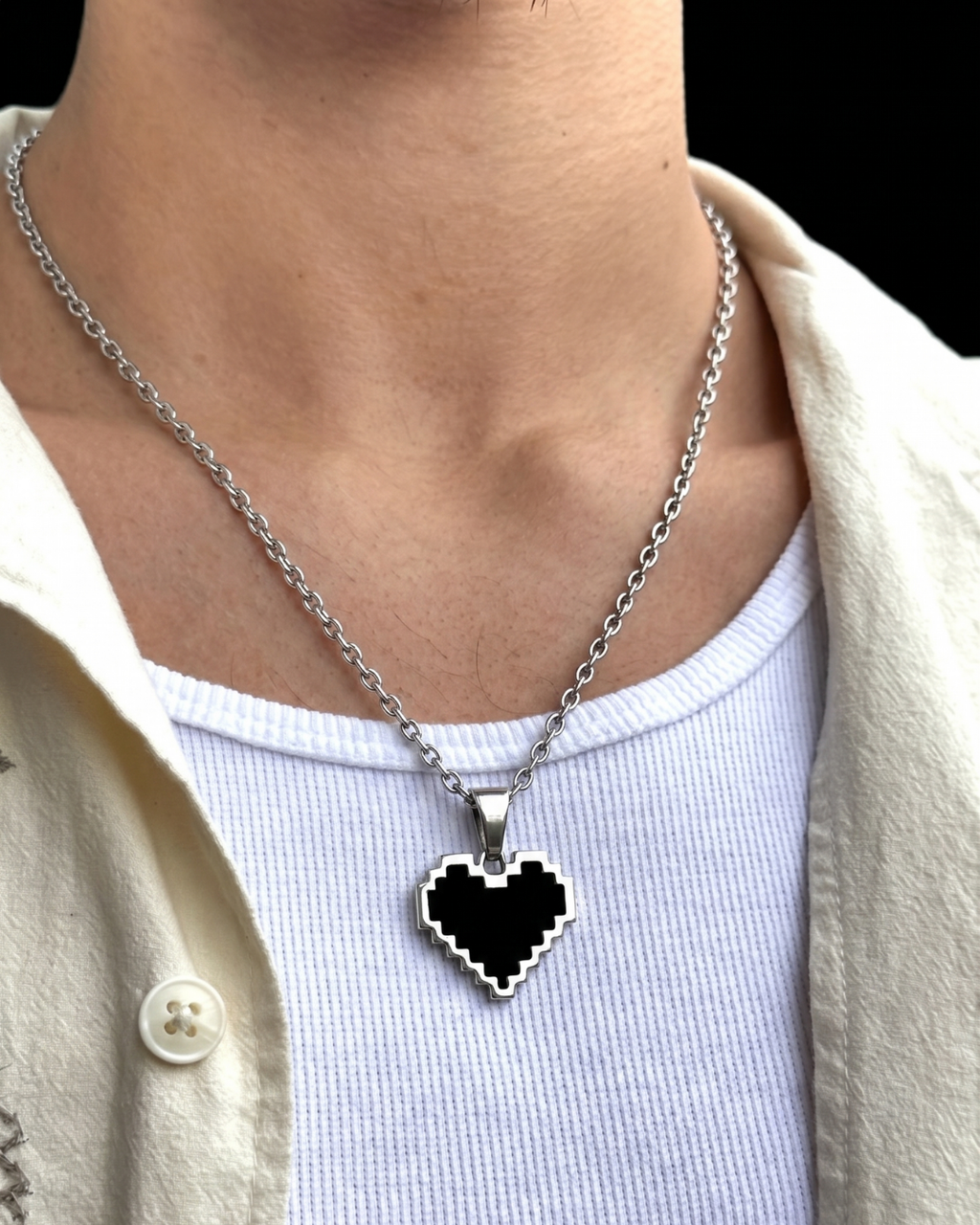 Dead Pixel Pendant with Chain