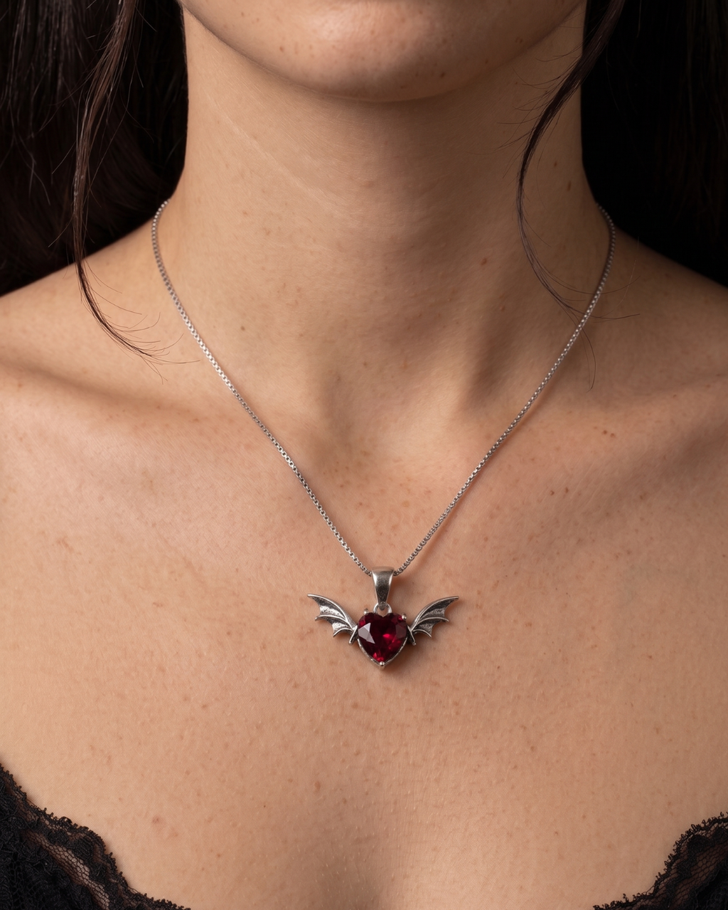 Wicked Heart Pendant with Chain