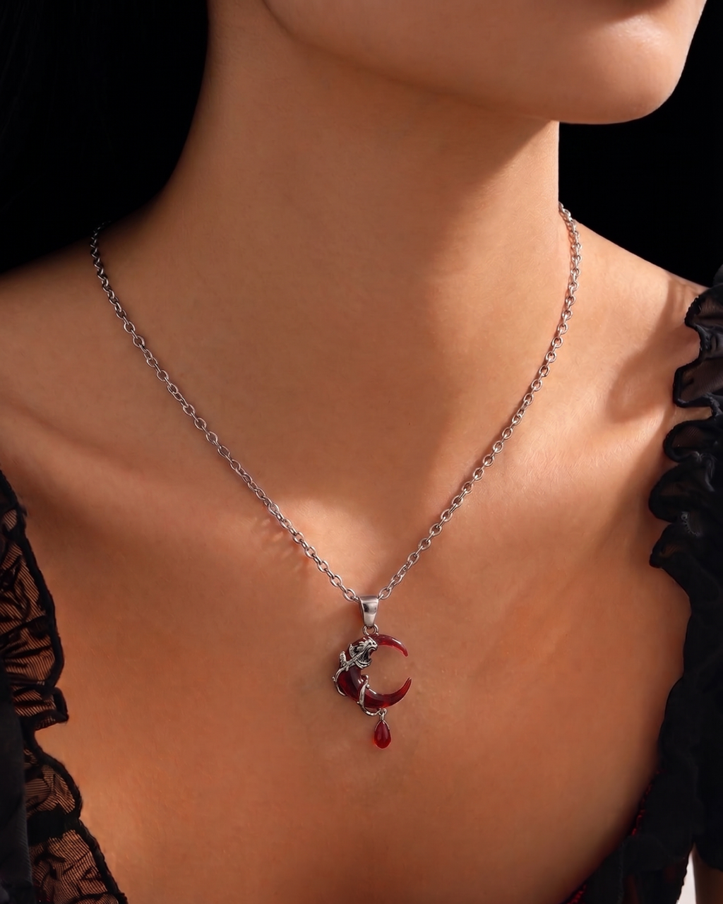 Blood Moon Pendant with Chain