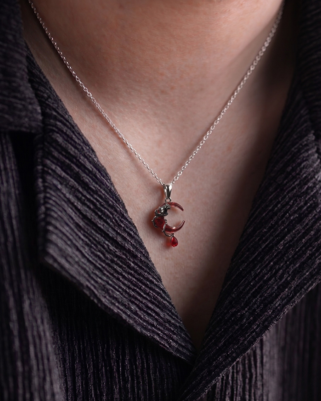 Blood Moon Pendant with Chain