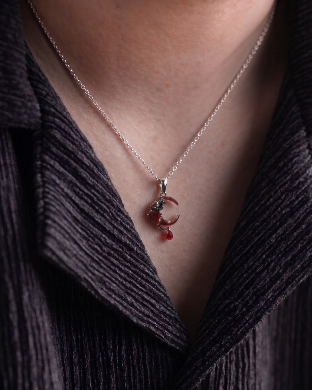 Blood Moon Pendant with Chain