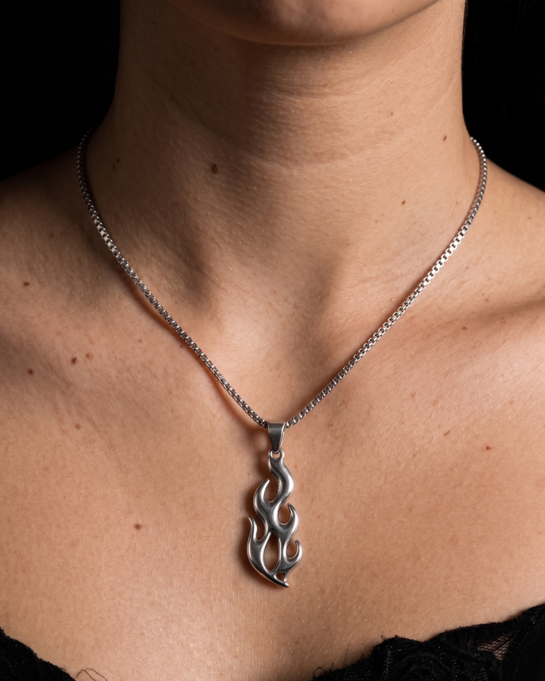 Ghost Flame Pendant with Chain