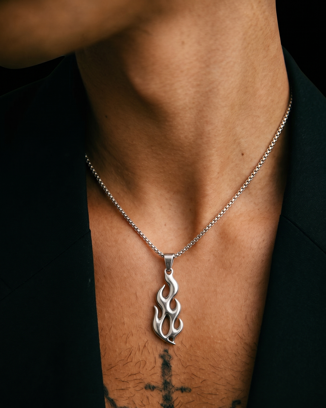 Ghost Flame Pendant with Chain